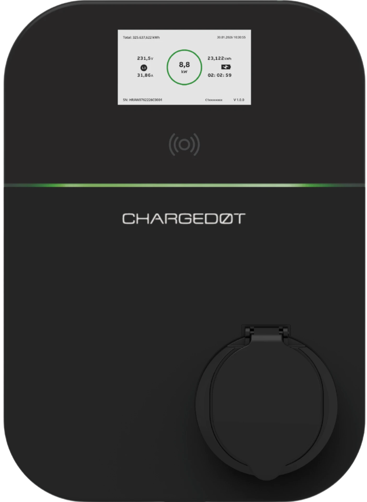 C1 wallbox charger with socket and shutter